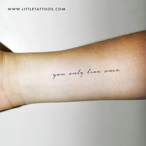 You Only Live Once Temporary Tattoo - Set of 3